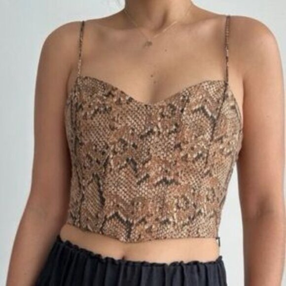 Zara Snake Print Bustier Top size M - Picture 2 of 7